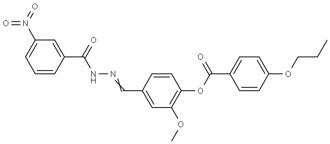 2-METHOXY-4-(2-(3-NITROBENZOYL)CARBOHYDRAZONOYL)PHENYL 4-PROPOXYBENZOATE Struktur