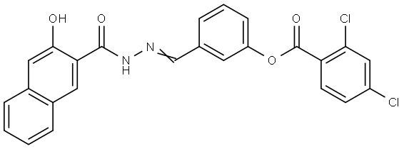 3-(2-(3-HYDROXY-2-NAPHTHOYL)CARBOHYDRAZONOYL)PHENYL 2,4-DICHLOROBENZOATE Struktur