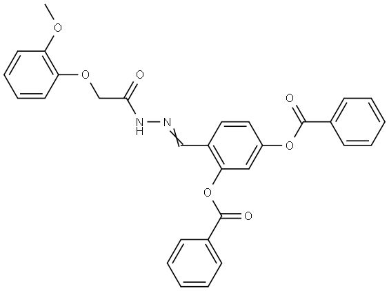 5-(BENZOYLOXY)-2-(2-((2-METHOXYPHENOXY)ACETYL)CARBOHYDRAZONOYL)PHENYL BENZOATE Struktur