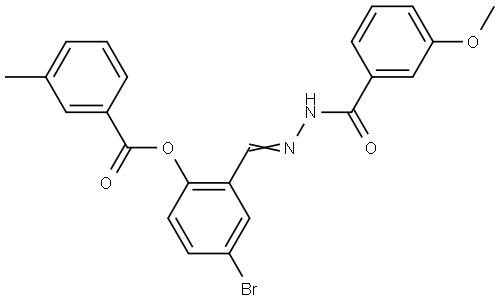 4-BROMO-2-(2-(3-METHOXYBENZOYL)CARBOHYDRAZONOYL)PHENYL 3-METHYLBENZOATE Struktur