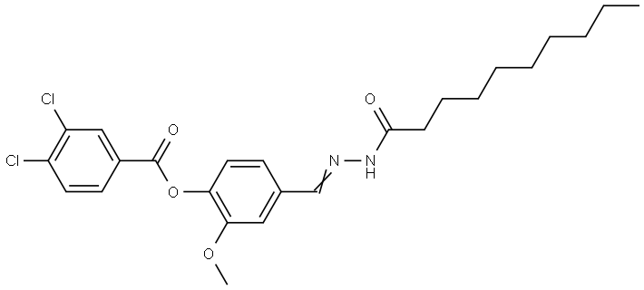 4-(2-DECANOYLCARBOHYDRAZONOYL)-2-METHOXYPHENYL 3,4-DICHLOROBENZOATE Struktur