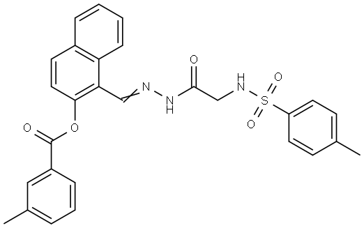 1-(2-((((4-ME-PH)SULFONYL)AMINO)AC)CARBOHYDRAZONOYL)-2-NAPHTHYL 3-METHYLBENZOATE Struktur