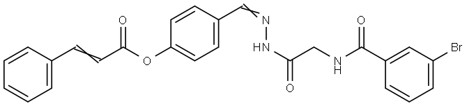 4-(2-(((3-BROMOBENZOYL)AMINO)ACETYL)CARBOHYDRAZONOYL)PHENYL 3-PHENYLACRYLATE Struktur