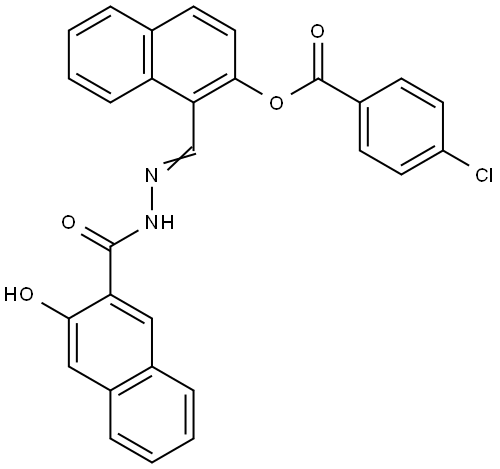 1-(2-(3-HYDROXY-2-NAPHTHOYL)CARBOHYDRAZONOYL)-2-NAPHTHYL 4-CHLOROBENZOATE Struktur