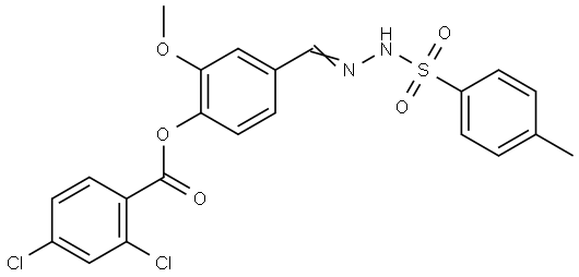 2-MEO-4-(2-((4-METHYLPHENYL)SULFONYL)CARBOHYDRAZONOYL)PH 2,4-DICHLOROBENZOATE Struktur