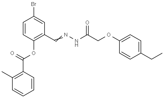 4-BROMO-2-(2-((4-ETHYLPHENOXY)ACETYL)CARBOHYDRAZONOYL)PHENYL 2-METHYLBENZOATE Struktur