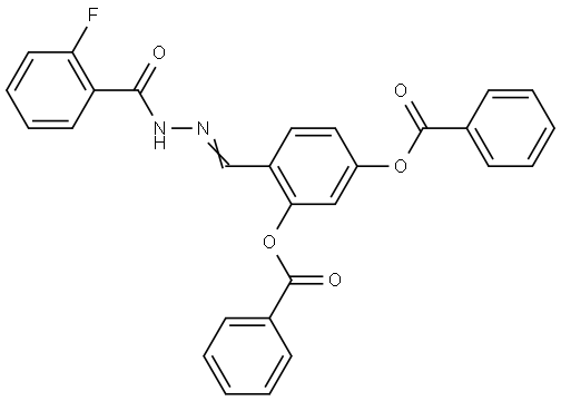 5-(BENZOYLOXY)-2-(2-(2-FLUOROBENZOYL)CARBOHYDRAZONOYL)PHENYL BENZOATE Struktur