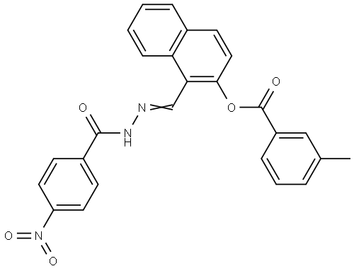 1-(2-(4-NITROBENZOYL)CARBOHYDRAZONOYL)-2-NAPHTHYL 3-METHYLBENZOATE Structure