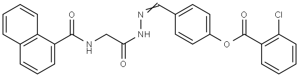 4-(2-((1-NAPHTHOYLAMINO)ACETYL)CARBOHYDRAZONOYL)PHENYL 2-CHLOROBENZOATE Struktur