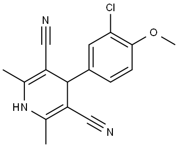 4-(3-CHLORO-4-METHOXYPHENYL)-2,6-DIMETHYL-1,4-DIHYDRO-3,5-PYRIDINEDICARBONITRILE Struktur