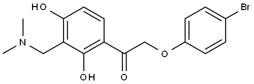 2-(4-BROMO-PHENOXY)-1-(3-DIMETHYLAMINOMETHYL-2,4-DIHYDROXY-PHENYL)-ETHANONE Struktur
