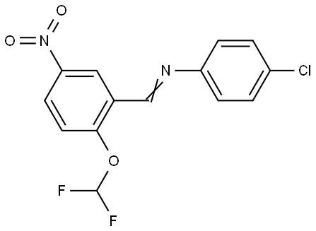 (4-CHLORO-PHENYL)-(2-DIFLUOROMETHOXY-5-NITRO-BENZYLIDENE)-AMINE Struktur