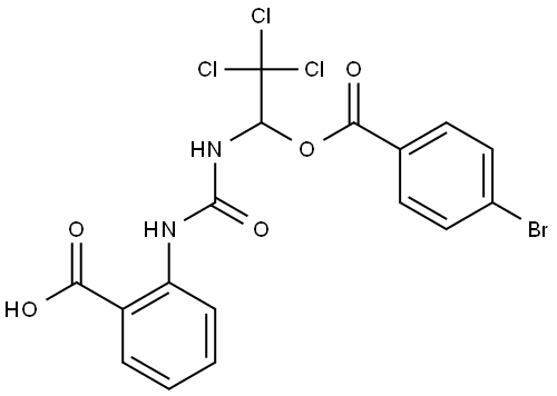 2-((((1-((4-BR-BENZOYL)OXY)-2,2,2-TRICHLORO-ET)AMINO)CARBONYL)AMINO)BENZOIC ACID Struktur