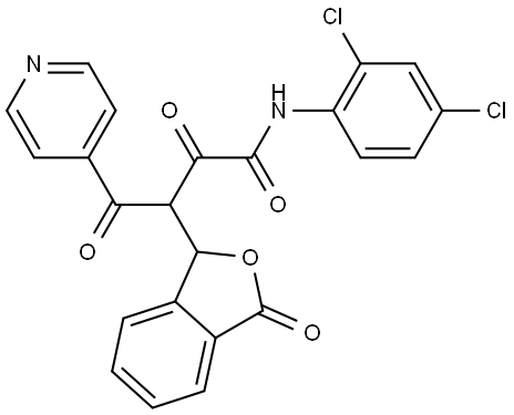 N-(2,4-DICHLOROPHENYL)-2,4-DIOXO-3-(3-OXO-1,3-DIHYDRO-2-BENZOFURAN-1-YL)-4-(4-PYRIDINYL)BUTANAMIDE Struktur