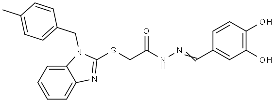N'-[(E)-(3,4-DIHYDROXYPHENYL)METHYLIDENE]-2-{[1-(4-METHYLBENZYL)-1H-BENZIMIDAZOL-2-YL]SULFANYL}ACETOHYDRAZIDE Struktur