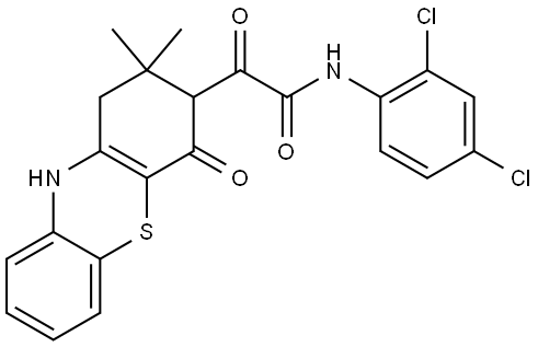 N-(2,4-DICHLOROPHENYL)-2-(2,2-DIMETHYL-4-OXO-2,3,4,10-TETRAHYDRO-1H-PHENOTHIAZIN-3-YL)-2-OXOACETAMIDE Struktur