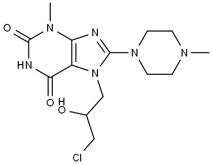7-(3-CL-2-HO-PR)-3-ME-8-(4-METHYL-PIPERAZIN-1-YL)-3,7-DIHYDRO-PURINE-2,6-DIONE Struktur