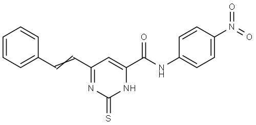 N-(4-NITROPHENYL)-6-(2-PHENYLVINYL)-2-THIOXO-1,2-DIHYDRO-4-PYRIMIDINECARBOXAMIDE Struktur