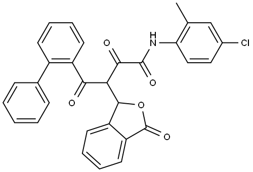4-[1,1'-BIPHENYL]-2-YL-N-(4-CHLORO-2-METHYLPHENYL)-2,4-DIOXO-3-(3-OXO-1,3-DIHYDRO-2-BENZOFURAN-1-YL)BUTANAMIDE Struktur