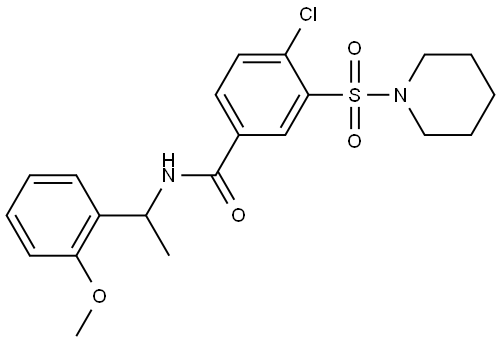 4-CHLORO-N-(1-(2-METHOXYPHENYL)ETHYL)-3-(1-PIPERIDINYLSULFONYL)BENZAMIDE Struktur