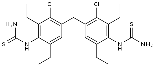 N-(4-{4-[(AMINOCARBOTHIOYL)AMINO]-2-CHLORO-3,5-DIETHYLBENZYL}-3-CHLORO-2,6-DIETHYLPHENYL)THIOUREA Struktur