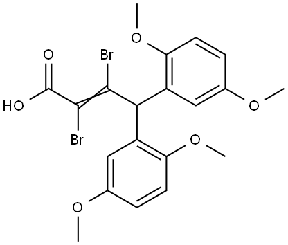 2,3-DIBROMO-4,4-BIS(2,5-DIMETHOXYPHENYL)-2-BUTENOIC ACID Struktur