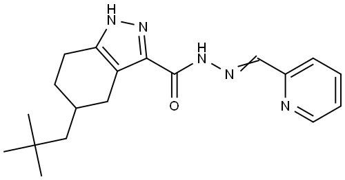 5-NEOPENTYL-N'-[(E)-2-PYRIDINYLMETHYLIDENE]-4,5,6,7-TETRAHYDRO-1H-INDAZOLE-3-CARBOHYDRAZIDE Struktur