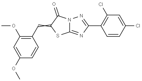 (5E)-2-(2,4-DICHLOROPHENYL)-5-(2,4-DIMETHOXYBENZYLIDENE)[1,3]THIAZOLO[3,2-B][1,2,4]TRIAZOL-6(5H)-ONE Structure