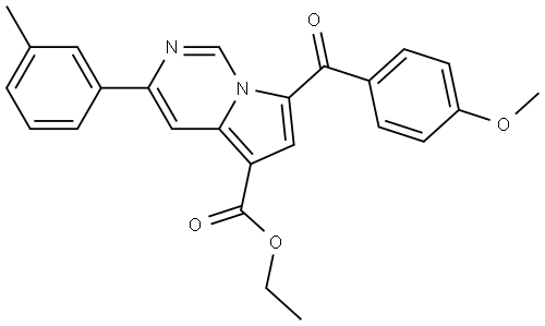 ET 7-(4-METHOXYBENZOYL)-3-(3-METHYLPHENYL)PYRROLO(1,2-C)PYRIMIDINE-5-CARBOXYLATE Struktur