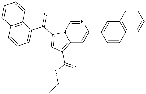 ETHYL 7-(1-NAPHTHOYL)-3-(2-NAPHTHYL)PYRROLO(1,2-C)PYRIMIDINE-5-CARBOXYLATE Struktur