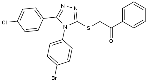 2-((4-(4-BR-PH)-5-(4-CHLOROPHENYL)-4H-1,2,4-TRIAZOL-3-YL)THIO)-1-PHENYLETHANONE Struktur