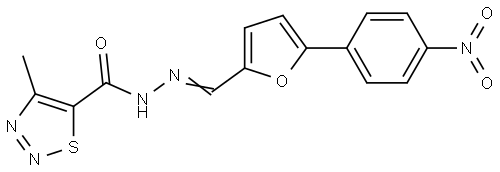 4-ME-N'-((5-(4-NITRO-PH)-2-FURYL)METHYLENE)-1,2,3-THIADIAZOLE-5-CARBOHYDRAZIDE Struktur