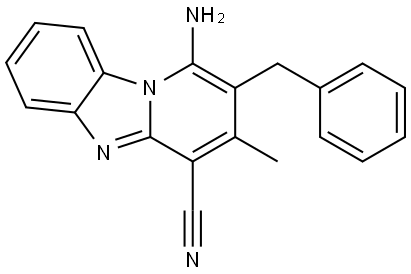 1-AMINO-2-BENZYL-3-METHYLPYRIDO(1,2-A)BENZIMIDAZOLE-4-CARBONITRILE Struktur