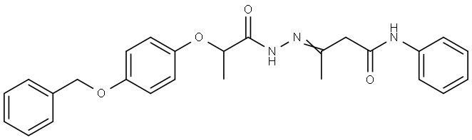 3-((2-(4-(BENZYLOXY)PHENOXY)PROPANOYL)HYDRAZONO)-N-PHENYLBUTANAMIDE Struktur