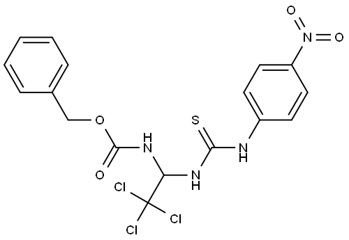 (2,2,2-TRICHLORO-1-(3-(4-NITRO-PH)-THIOUREIDO)-ETHYL)-CARBAMIC ACID BENZYL ESTER Struktur