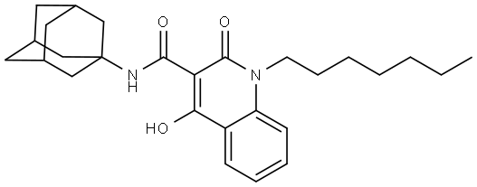 N-(1-ADAMANTYL)-1-HEPTYL-4-HYDROXY-2-OXO-1,2-DIHYDRO-3-QUINOLINECARBOXAMIDE Struktur