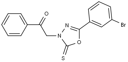 2-(5-(3-BROMOPHENYL)-2-THIOXO-1,3,4-OXADIAZOL-3(2H)-YL)-1-PHENYLETHANONE Struktur