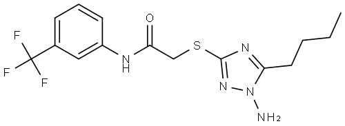 2-((1-AMINO-5-BU-1H-1,2,4-TRIAZOL-3-YL)THIO)-N-(3-(TRIFLUOROMETHYL)PH)ACETAMIDE Struktur