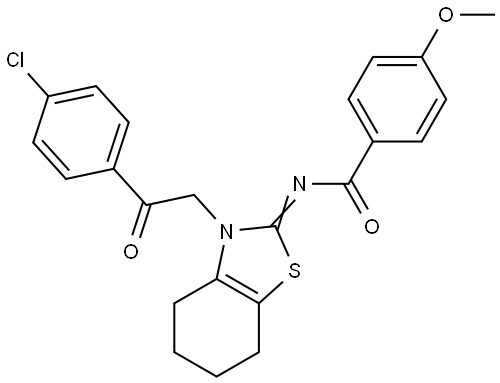 N-((2Z)-3-[2-(4-CHLOROPHENYL)-2-OXOETHYL]-4,5,6,7-TETRAHYDRO-1,3-BENZOTHIAZOL-2(3H)-YLIDENE)-4-METHOXYBENZAMIDE Struktur