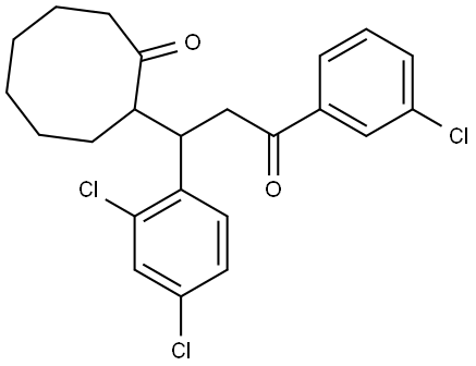 2-(3-(3-CHLOROPHENYL)-1-(2,4-DICHLOROPHENYL)-3-OXOPROPYL)CYCLOOCTANONE Struktur