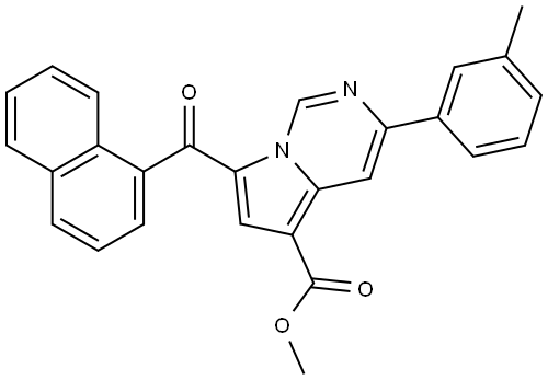 METHYL 3-(3-METHYLPHENYL)-7-(1-NAPHTHOYL)PYRROLO(1,2-C)PYRIMIDINE-5-CARBOXYLATE Struktur
