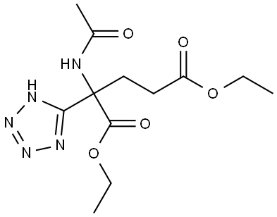 DIETHYL 2-(ACETYLAMINO)-2-(1H-TETRAAZOL-5-YL)PENTANEDIOATE Struktur