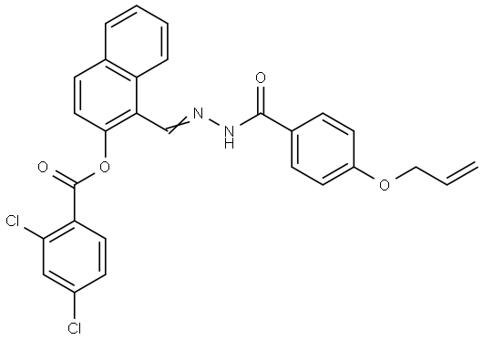 1-(2-(4-(ALLYLOXY)BENZOYL)CARBOHYDRAZONOYL)-2-NAPHTHYL 2,4-DICHLOROBENZOATE Struktur