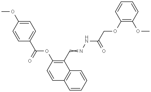 1-(2-((2-METHOXYPHENOXY)ACETYL)CARBOHYDRAZONOYL)-2-NAPHTHYL 4-METHOXYBENZOATE Struktur