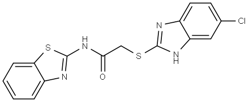 N-(1,3-BENZOTHIAZOL-2-YL)-2-[(5-CHLORO-1H-BENZIMIDAZOL-2-YL)SULFANYL]ACETAMIDE Struktur