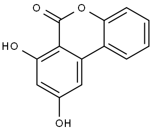6H-Dibenzo[b,d]pyran-6-one, 7,9-dihydroxy- Struktur