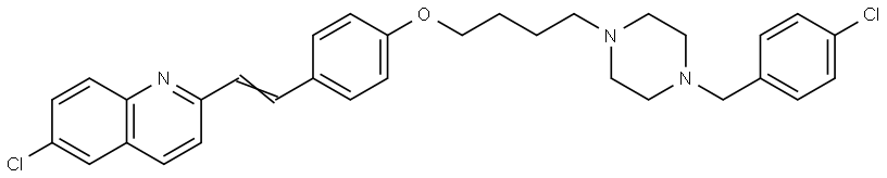 4-[4-(4-CHLOROBENZYL)-1-PIPERAZINYL]BUTYL 4-[2-(6-CHLORO-2-QUINOLINYL)ETHENYL]PHENYL ETHER Struktur