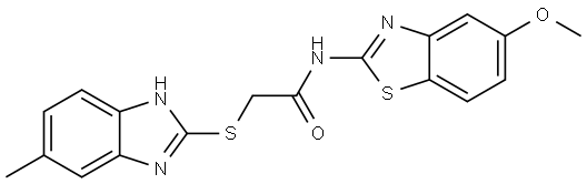 N-(5-METHOXY-1,3-BENZOTHIAZOL-2-YL)-2-[(5-METHYL-1H-BENZIMIDAZOL-2-YL)SULFANYL]ACETAMIDE Struktur
