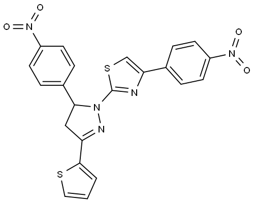 4-(4-NITROPHENYL)-2-[5-(4-NITROPHENYL)-3-(2-THIENYL)-4,5-DIHYDRO-1H-PYRAZOL-1-YL]-1,3-THIAZOLE Structure
