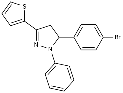 5-(4-BROMOPHENYL)-1-PHENYL-3-(2-THIENYL)-4,5-DIHYDRO-1H-PYRAZOLE Struktur